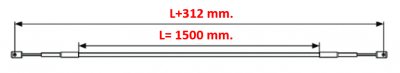 Гибкая тяга для фрамужного механизма Stublina (L=1500 мм)  - Механизмы дистанционного фрамужного открывания для окон