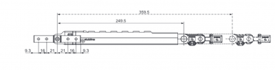 Ножницы телескопические (пара) (249,5-359,5 мм) с держателями из сплава цинка Stublina - Верхнеподвесная оконная фурнитура