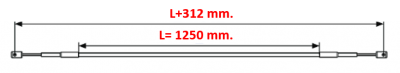 Гибкая тяга для фрамужного механизма Stublina (L=1250 мм)  - Механизмы дистанционного фрамужного открывания для окон