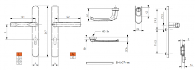Нажимные ручки с низкой посадкой Saturn (32 мм) Medos - Нажимные ручки | БПК