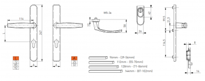 Нажимные ручки Victory (25 мм, 32 мм) Medos - Нажимные дверные ручки | БПК