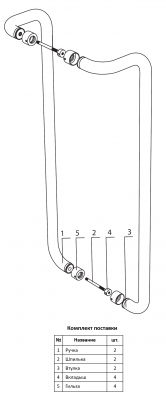 Ручка дверная накладная скоба (пара) нерж. сталь матовая Stublina - Ручки дверные: прямые и скобы | БПК