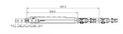 Ножницы телескопические (пара) (209,5-297,5мм.) Stublina - Верхнеподвесная оконная фурнитура