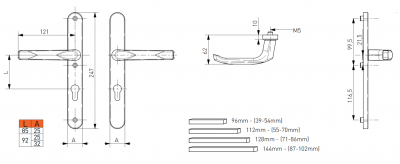 Нажимные ручки Saturn II (25 мм, 32 мм) Medos - Нажимные дверные ручки | БПК
